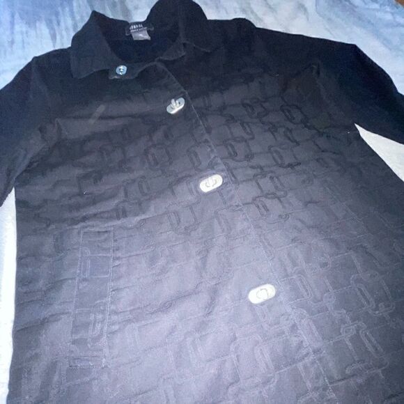 Black Jacket w Silver Twist Buttons - Picture 3 of 4